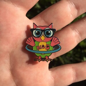 Big Gigantic Owl Electric Forest Glow Hat Pin