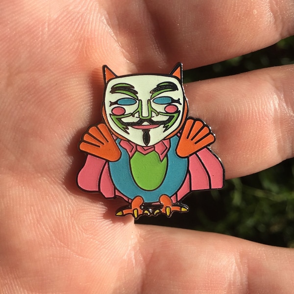 Anonymous Owl Electric Forest Hat Pin Glow