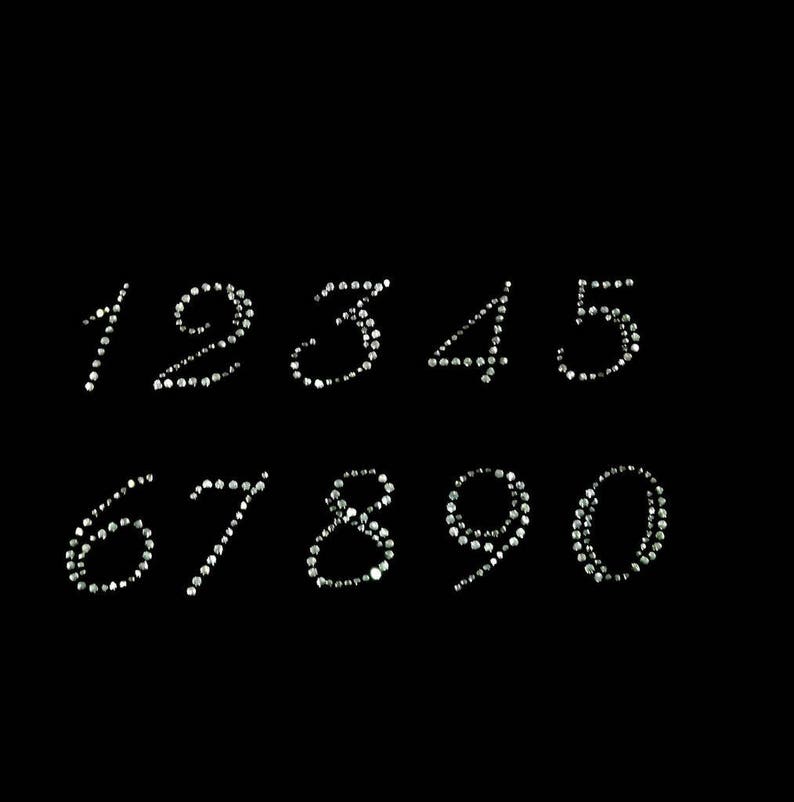 Rhinestone Individual Number Transfer Etsy