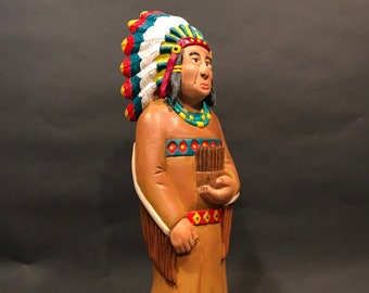 Cigar Store Indian Chief 6 Ft Wood Carving by Frank Gallagher