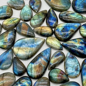 Pietre preziose a forma di goccia di labradorite - Pietre preziose a forma di goccia di labradorite naturale, solo in forme a pera/a goccia, taglie miste per la creazione di gioielli