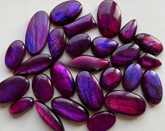 Purple Labradorite Cabochon Wholesale Lot By Weight Used For Jewelry Making (Natural Stone-Coated)