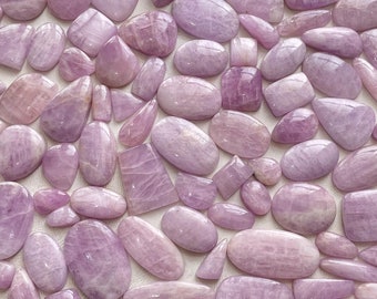 Kunzite Gemstone! Wholesale Lot of Loose Kunzite Cabochons - Bulk Pack Kunzite Cabs Pack - For Making Jewelry ( Natural )