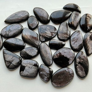 Hypersthene Cabochon Lot: Black Gemstone for Jewelry Making