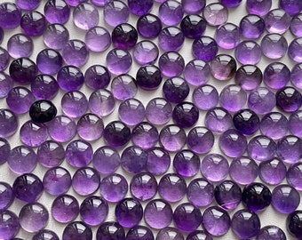 11 mm Amethyst Round Cabochon Wholesale Lot (Natural)