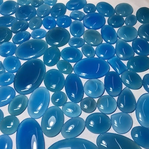 Pedra preciosa de ônix azul real/ônix/cabochão de ônix/pedra preciosa azul solta