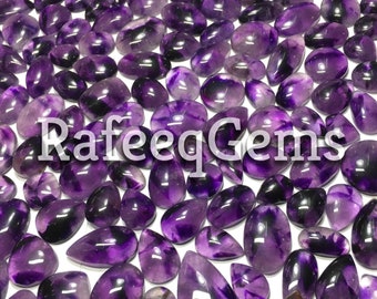 Natural Amethyst Wholesale Lot Cabochon By Weight With Different Shapes And Sizes Used For Jewelry Making (Natural)