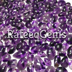 Lote de atacado de ametista natural cabochão por peso com diferentes formas e tamanhos usados para fazer joias (natural)