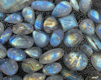 Natural Rainbow Moonstone gemstone Cabochon, Moonstone Jewelry, cabochon Gemstones, Multi Jewelry Making Stone (Natural)