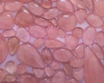 Rose Quartz Cabochon Wholesale Lot  Different Shapes And Sizes Used For Jewelry Making (Natural)