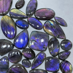 Natural Labradorite Purple Fire Cabochon Wholesale Lot, Purple Labradorite By Weight With Different Shapes And Sizes Used For Natural image 4
