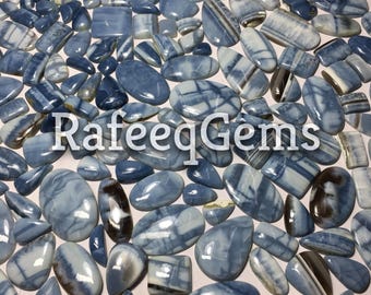 Cabochon Lot, Owyhee Blue Opal Cabochons, Natural Both-Side Polished Gemstones | Wholesale Jewelry Supply