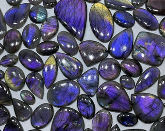 Natural Purple Labradorite Cabochon Lot, Gemstone Supplies