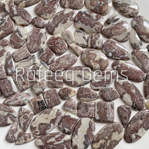 Pingente de cabochão de ágata de renda louca natural, joias de um lado, plano, polido à mão, pedra preciosa semipreciosa, atacado, envoltório de fio