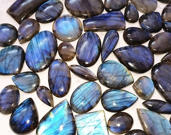 Wholesale Lot of Natural Labradorite Blue Fire Cabochon Loose Gemstone For Jewelry Making