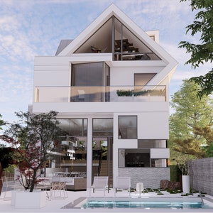 House plans, One Family 4 Bedroom House Architectural Concept Design Floor Plans