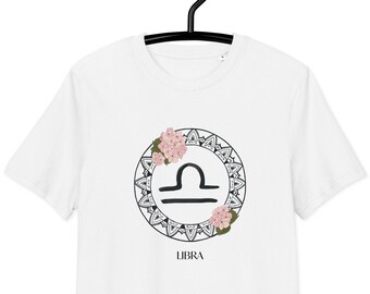 Unisex organic cotton t-shirt | Women's T-shirt | Men's T-shirt | Libra Zodiac Sign