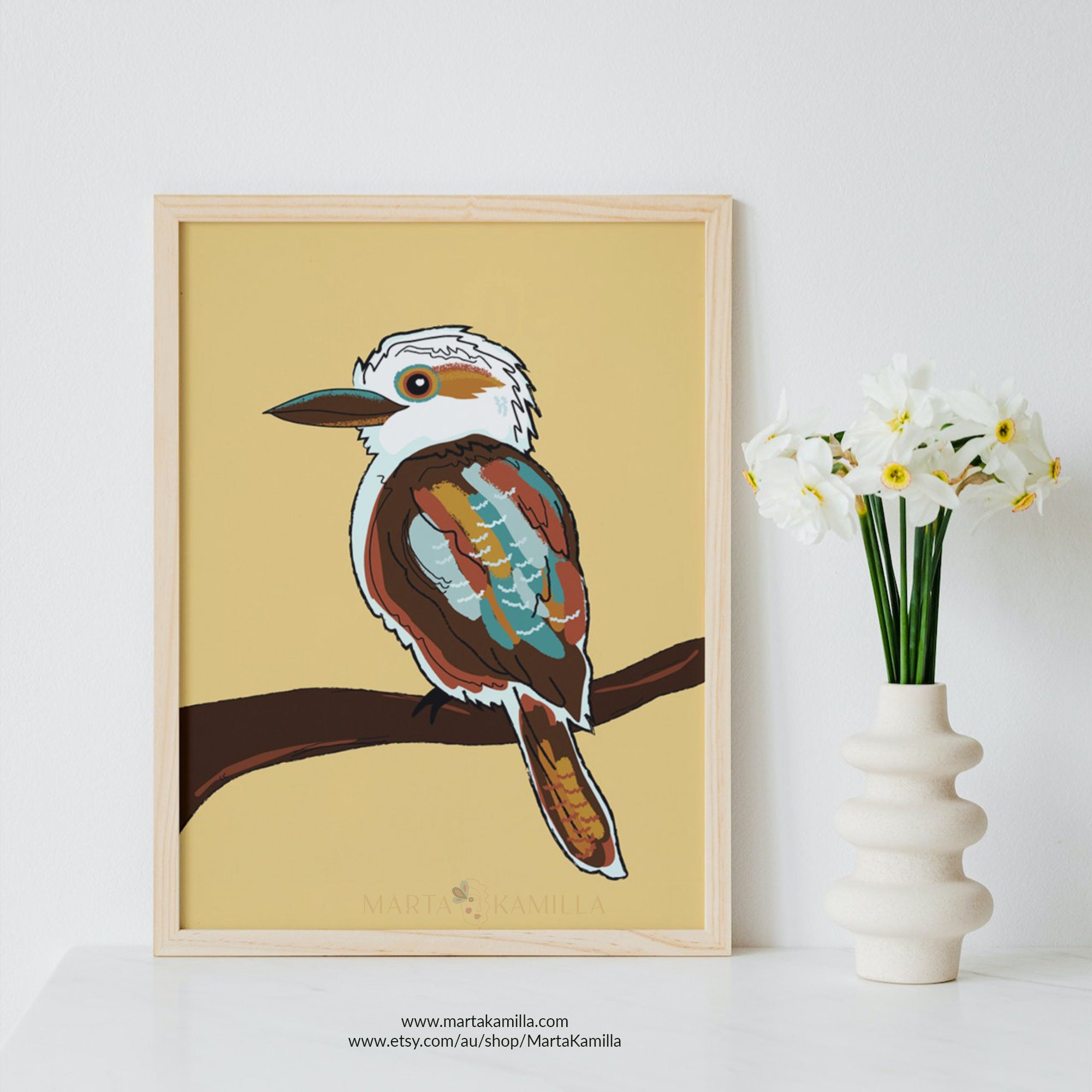 Kookaburra Wall Art Download Printable 3 Sizes A4 A3 Etsy Australia