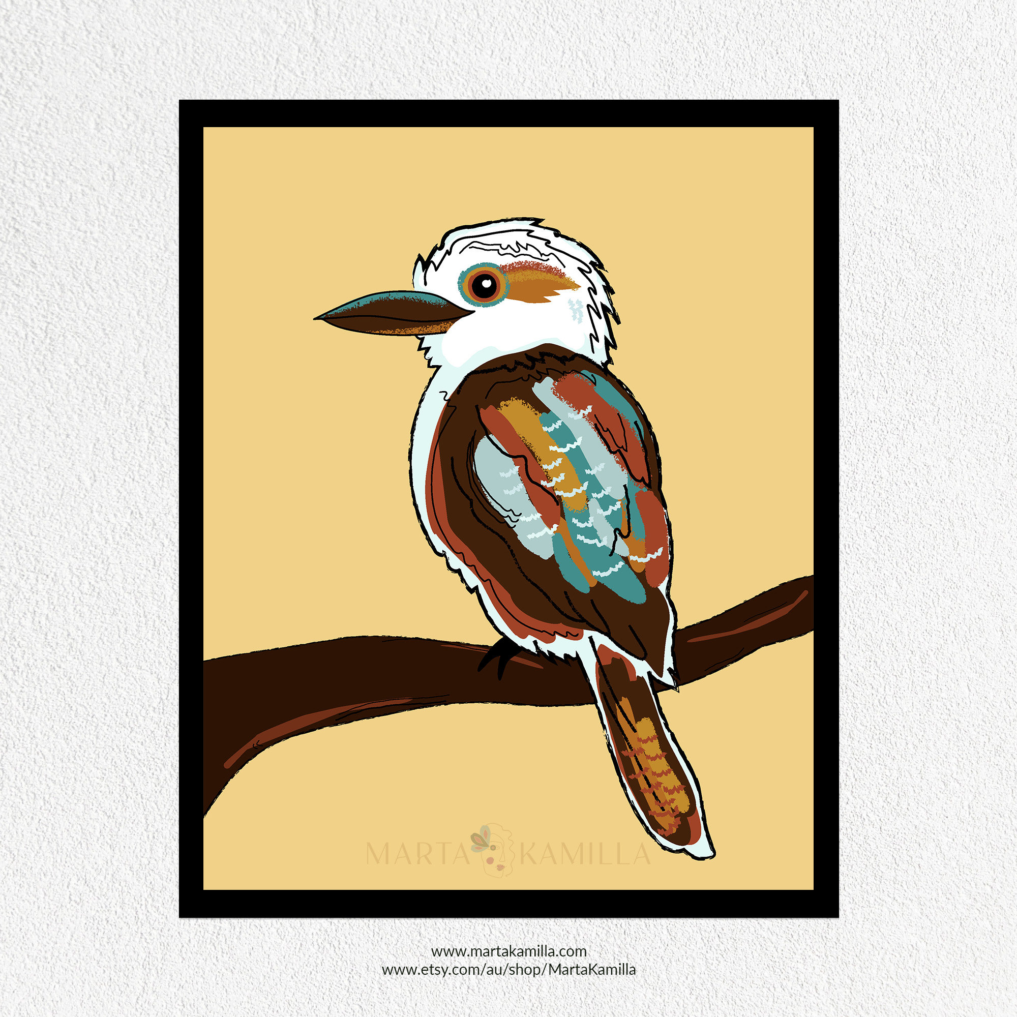 Kookaburra Wall Art Download Printable 3 Sizes A4 A3 Etsy Australia