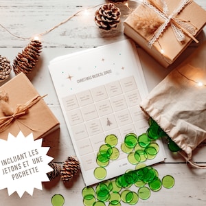 Bingo Musical de Noël (BILINGUE) | Bingo Devine la chanson | Jeu de party de Noël | Bingo du temps des Fêtes | Jeux de Noël adultes -enfants