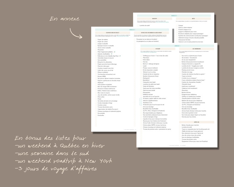 Checklist de bagages Liste pour faire sa valise Travel packing checklist Luggage list Quoi apporter en voyag Planificateur de voyage image 5