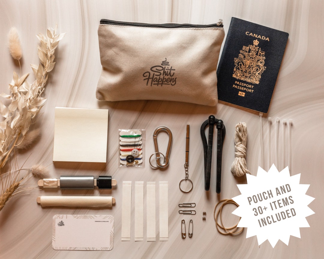 Travel Emergency Kit | Shit Happens Kit | Travel MacGyver Kit | Emergency DIY savior Kit | Travel Accessories | Travel gift | Travelers gift