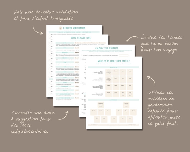 Checklist de bagages Liste pour faire sa valise Travel packing checklist Luggage list Quoi apporter en voyag Planificateur de voyage image 4