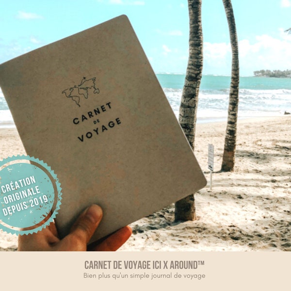 Carnet de voyage | Journal de voyage | Travel diary in French | Travel planner | Travel gift | Cadeaux pour voyageurs | Buckletlist journal