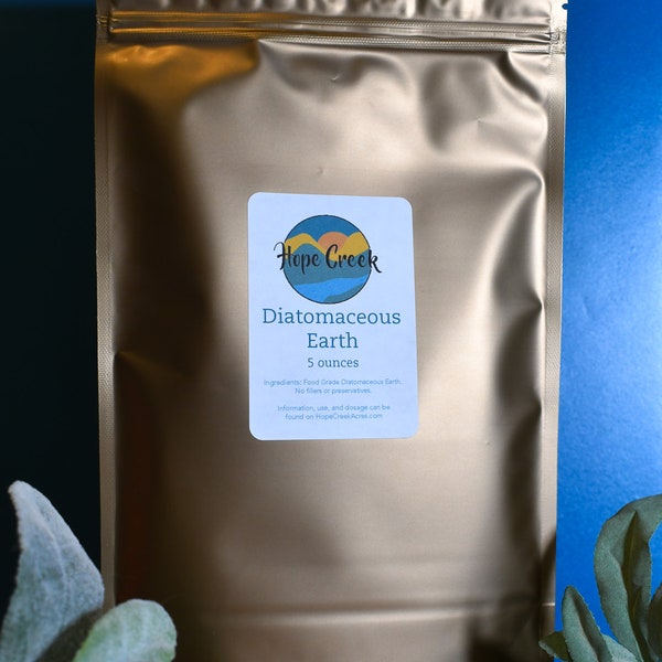 Detox Natural NON-GMO Organic Diatomaceous Earth Powder 5 oz by Hope Creek Acres in the Ozark Mountains — Cat Dog Livestock too!