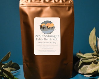 Zeolite Shungite Fulvic Humic Acid De-Tox Powder 90 Capsules 400mg
