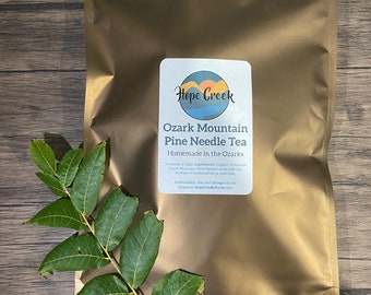 Ozark Mountain Pure Organic Non-GMO Loose Leaf Pine Needle Tea with Natural Shikimic Acid by Hope Creek Acres