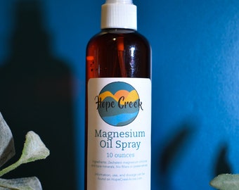 Natural NON-GMO Organic Magnesium Chloride Oil Spray for Skin Application by Hope Creek Acres in the Ozark Mountains