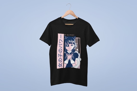 Plus Size Harajuku Menhera Yami Kawaii Fashion Anime Girl T-shirt  (Black/White)