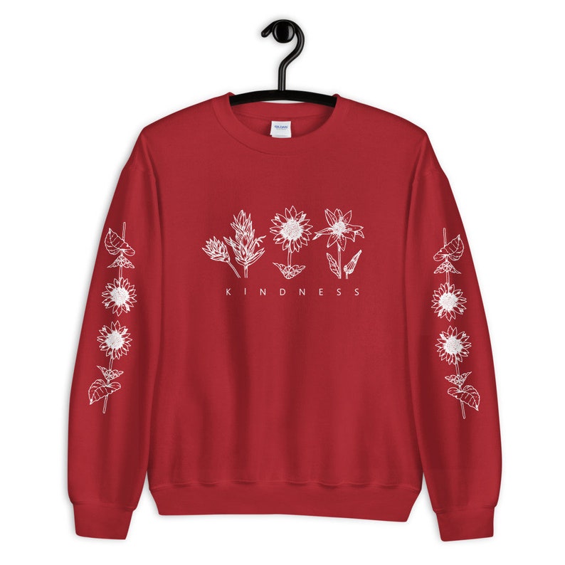 Kindness Wildflower Oversized Sweatshirt Grunge Sweater - Etsy Canada