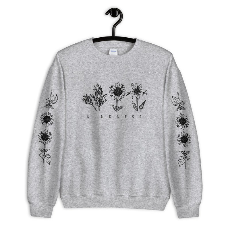 Kindness Wildflower Oversized Sweatshirt Grunge Sweater | Etsy