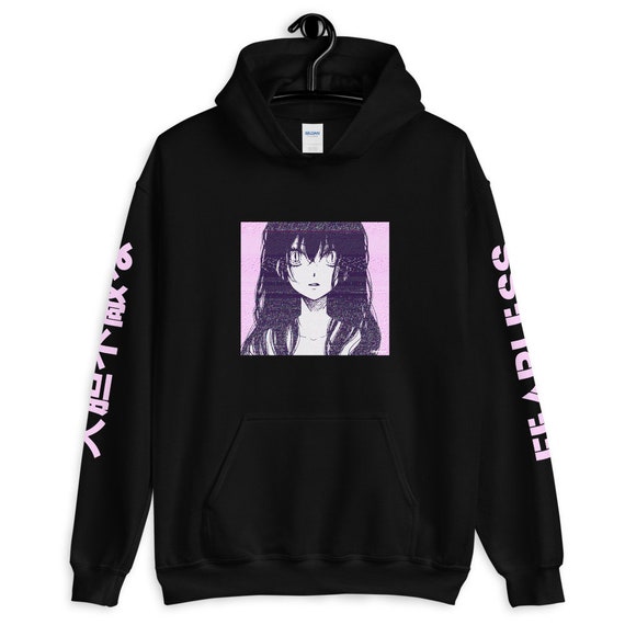 Vaporwave anime hoodie Clearance