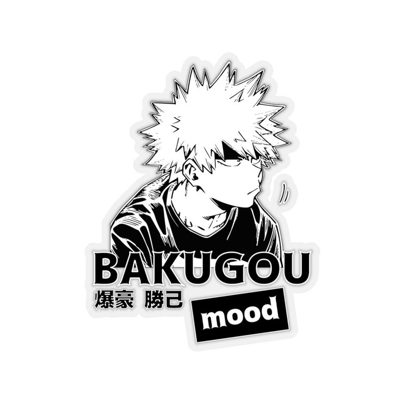 bakugou mood sticker mha sticker bnha sticker anime etsy