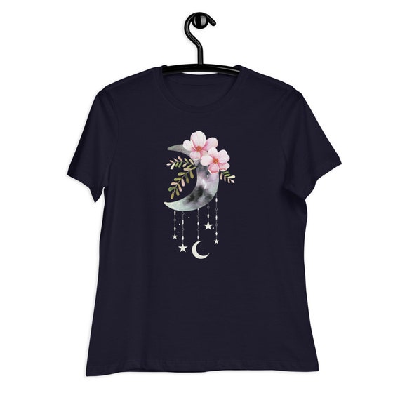 Flowery Moon Shirt Boho clothing Moon Shirt Flower Shirt | Etsy
