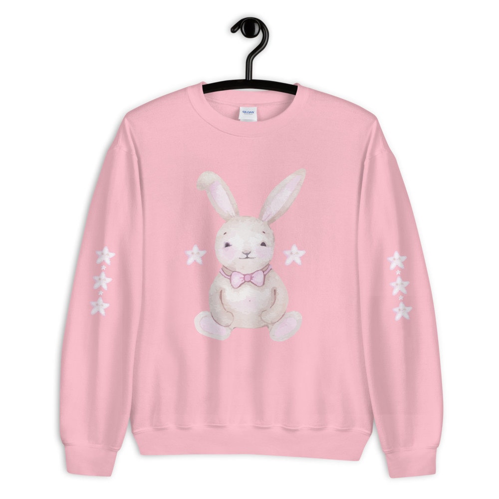 Cute Pink Rabbit Kawaii Oversized Sweatshirt Kawaii Cute | Etsy