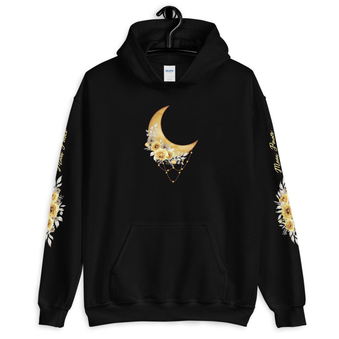 Moon Flower Hoodie, Unisex, Aesthetic, Aesthetic Clothing, Moon Hoodie