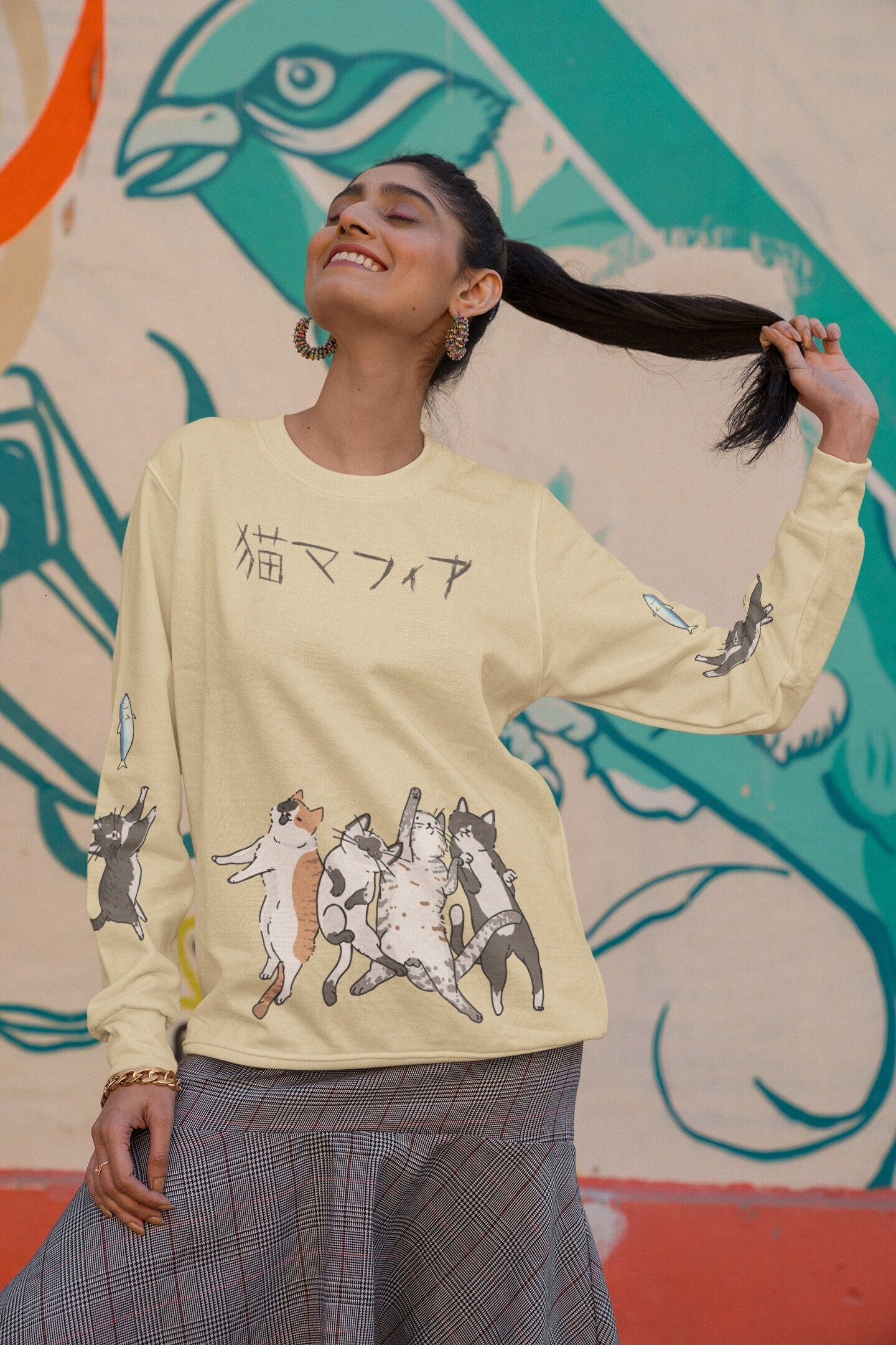 Women's sweatshirt japanese cat – Alex Kokhan