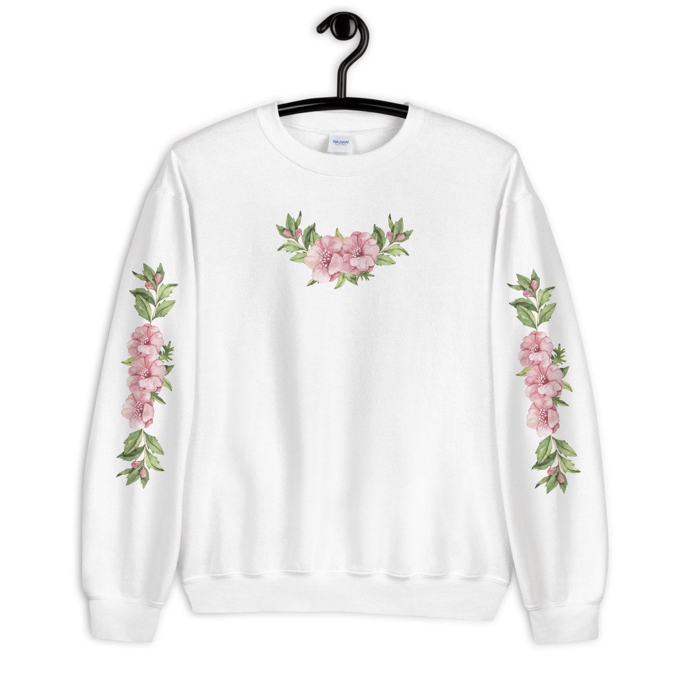 Flowers Sweatshirt Spring Flowers Sweater Kawaii Sweatshirt Etsy