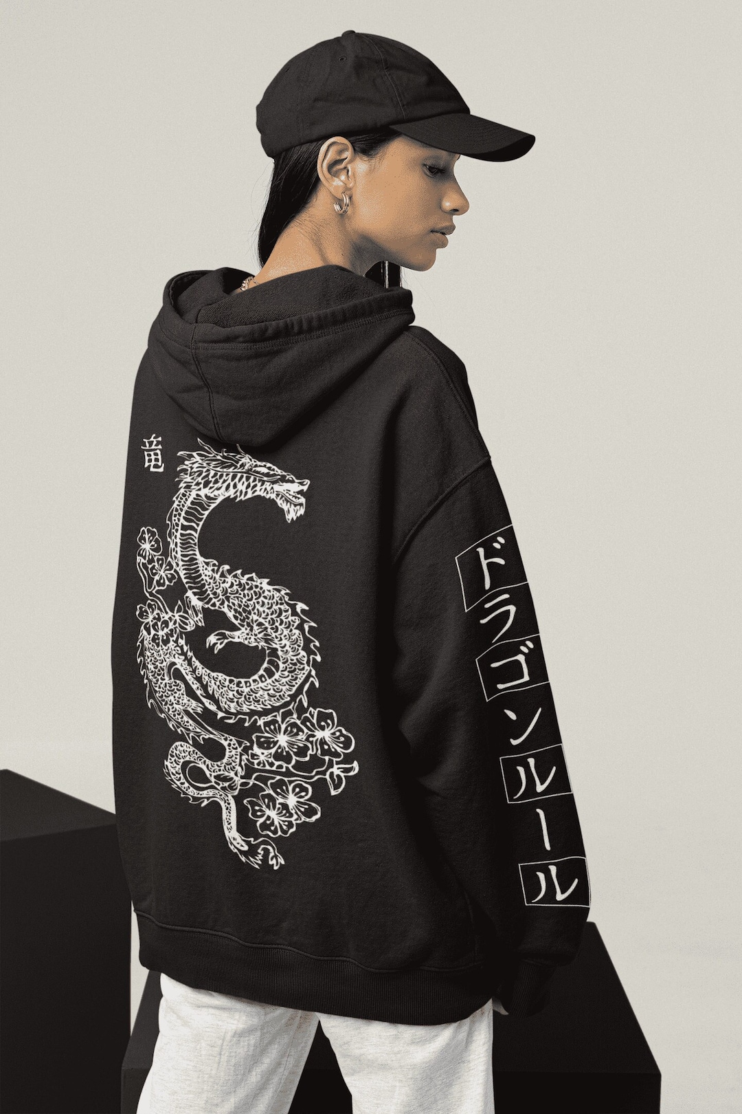 Dragon print hoodie sale