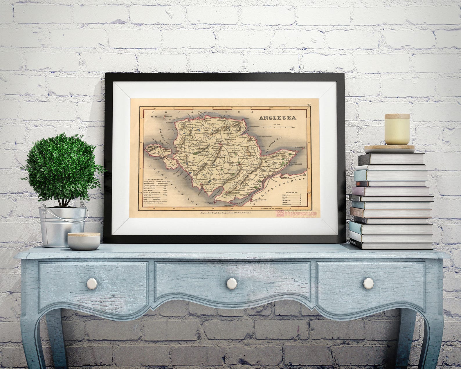 ANGLESEY MAP PRINT North Wales Wall Art Old Maps Large Map - Etsy UK