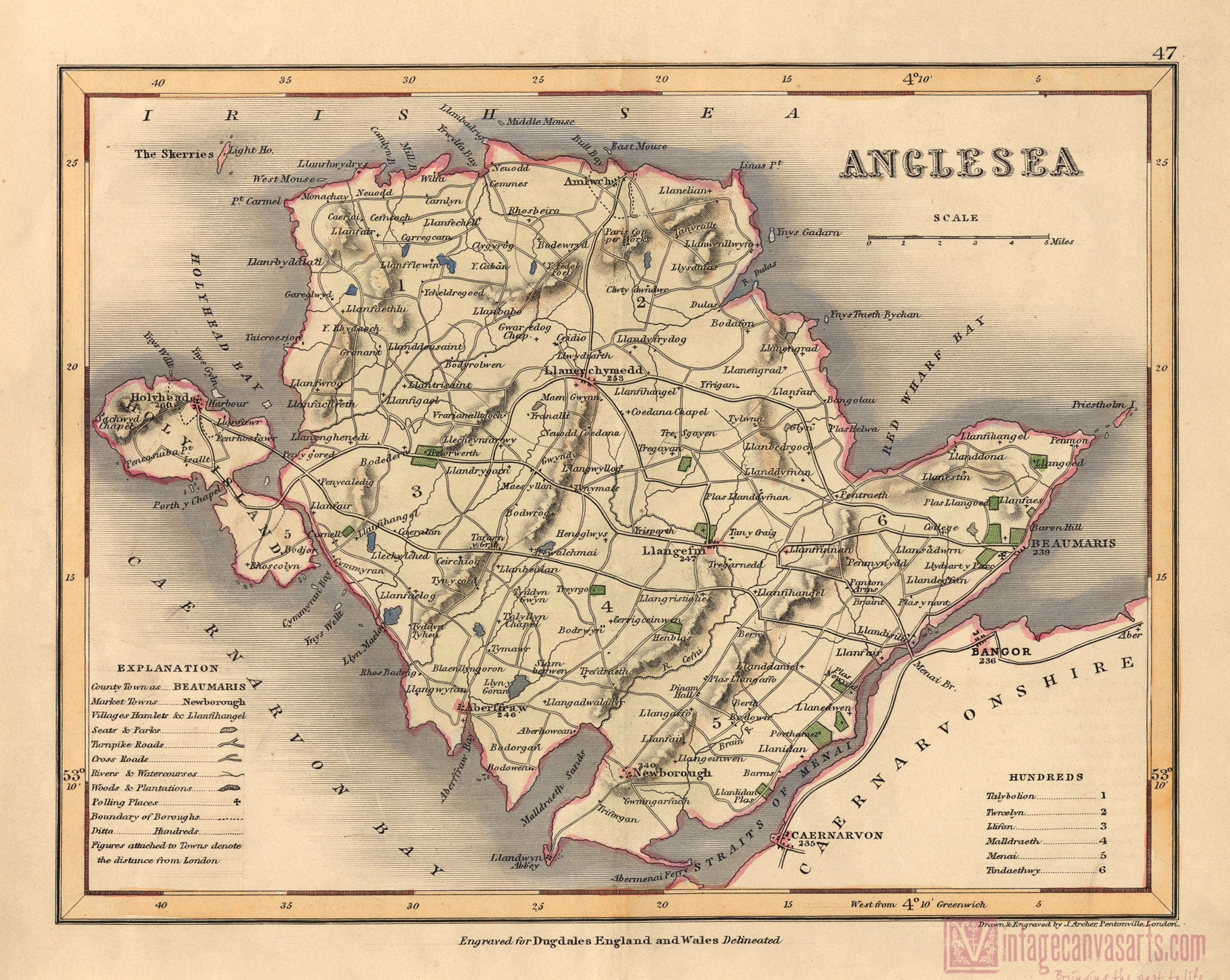 Wall Maps North Wales And Anglesey Postcode Wall Map - vrogue.co