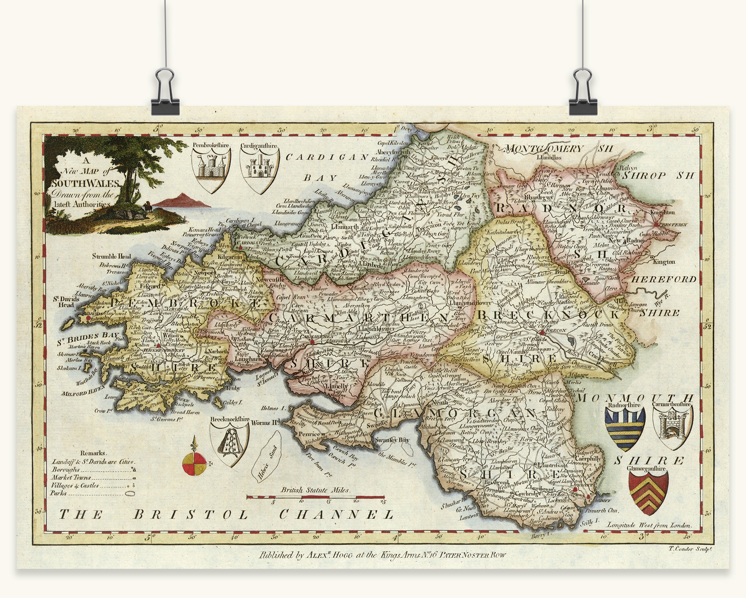 Old Maps of South Wales Prints Highly Detailed Map Home Decor - Etsy UK