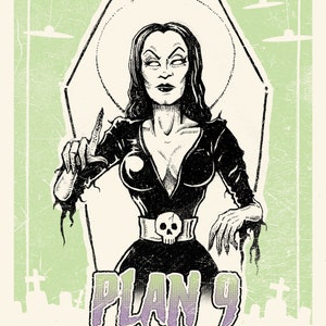 Poster Desenho de Arte Original da Vampira de Cartoon