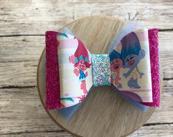 Frappe Latte Nylon Headband Clip Hair Bow RTS