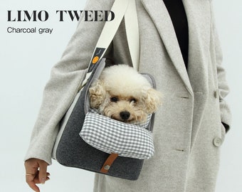 LIMO BAG TWEED Charcoal gray only : Pet carrier,Dog carrier,Camel color is sold out