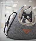 Pet carrier, Dog carrier: The Herringbone (customized NAMETAG is added!) product logo